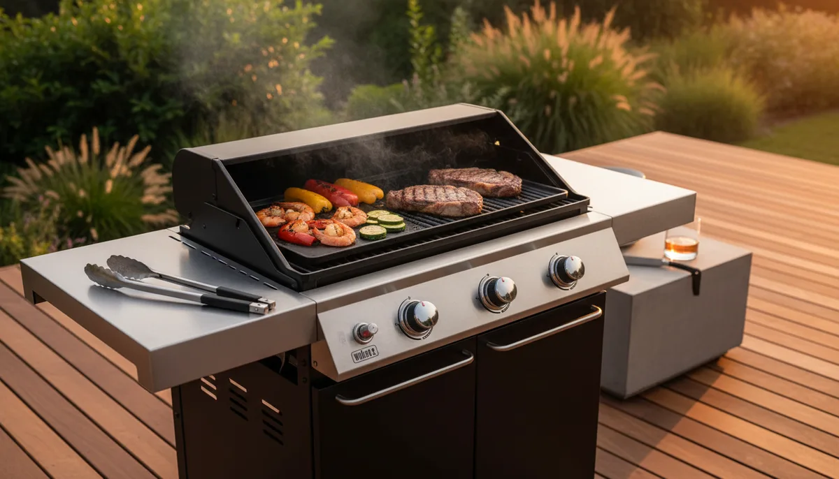 Un barbecue gaz Weber avec plancha pour des grillades polyvalentes