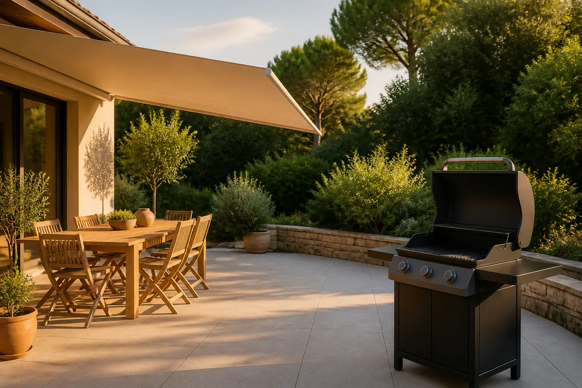 Distance de sécurité entre barbecue et store banne